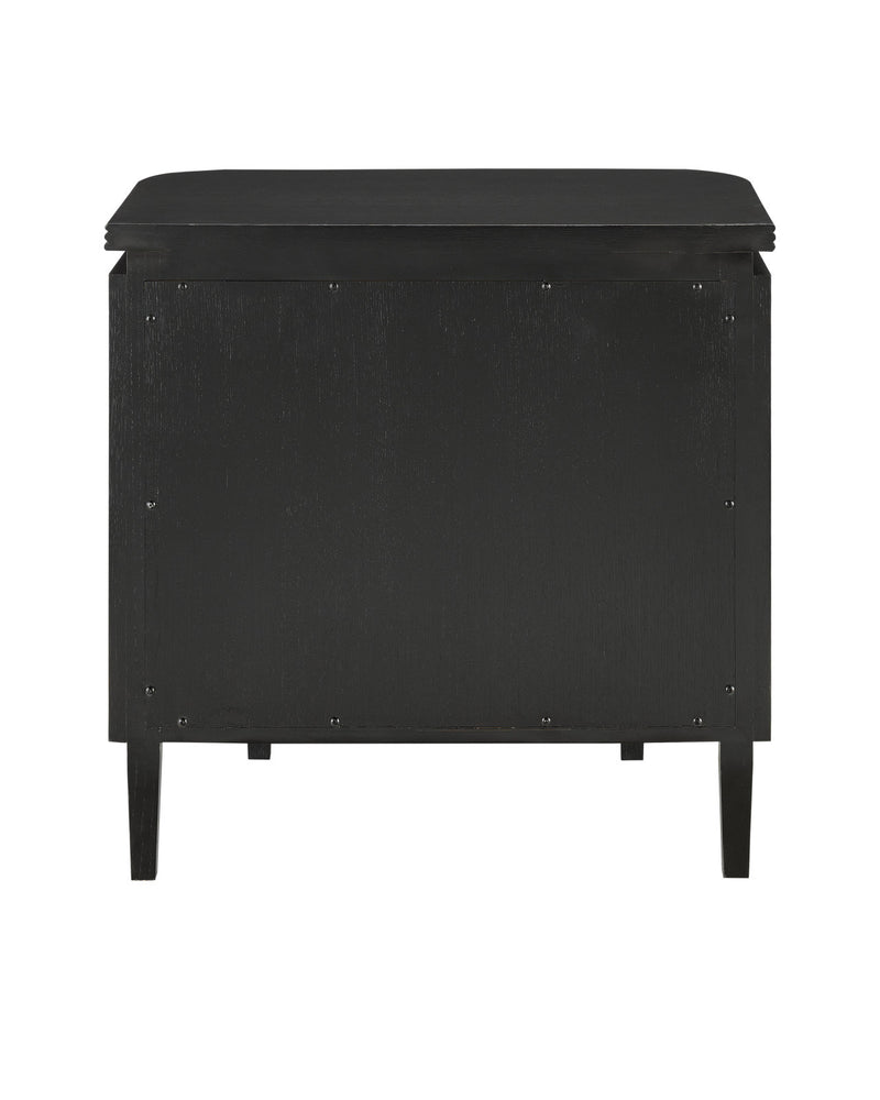 Fleur 28" Black & Gold 2 Drawer Nightstand
