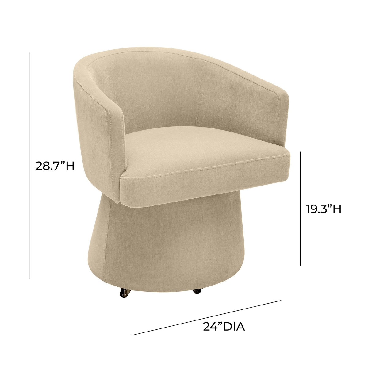 Nest Taupe Upcycled Chenille Rolling Desk Chair