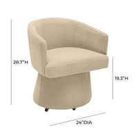 Nest Taupe Upcycled Chenille Rolling Desk Chair