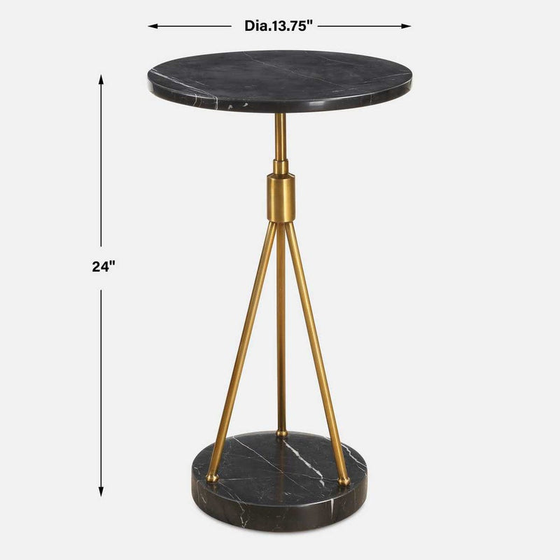 Ronen Marble & Brass Accent Table