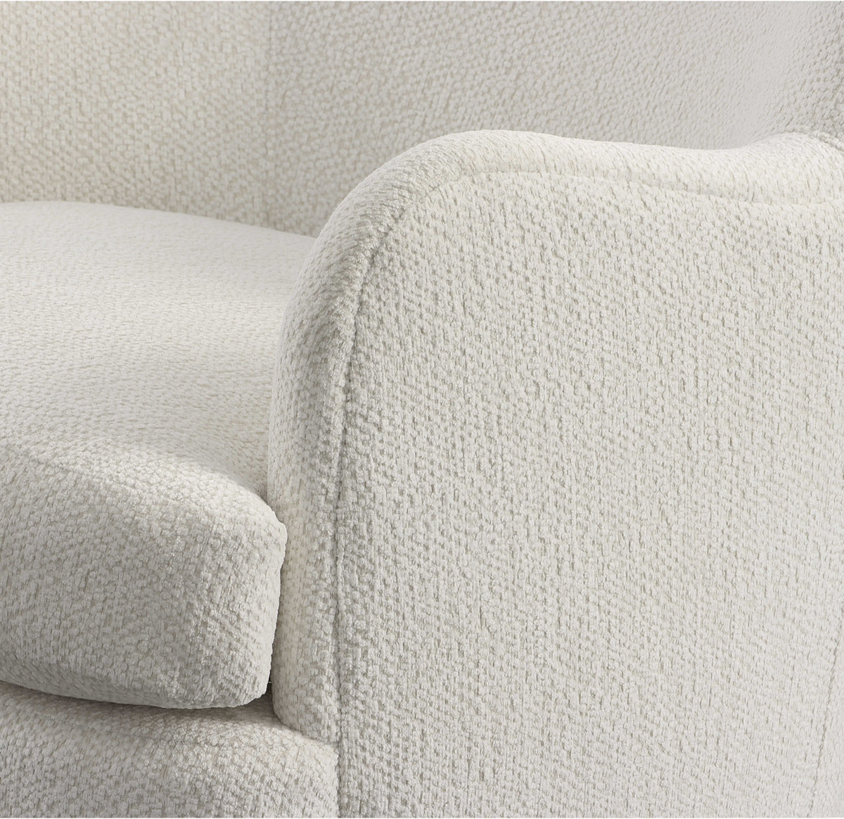 Geovanna Cream Chenille Swivel Chair