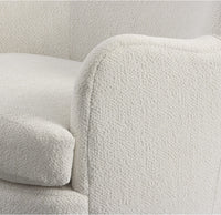 Geovanna Cream Chenille Swivel Chair