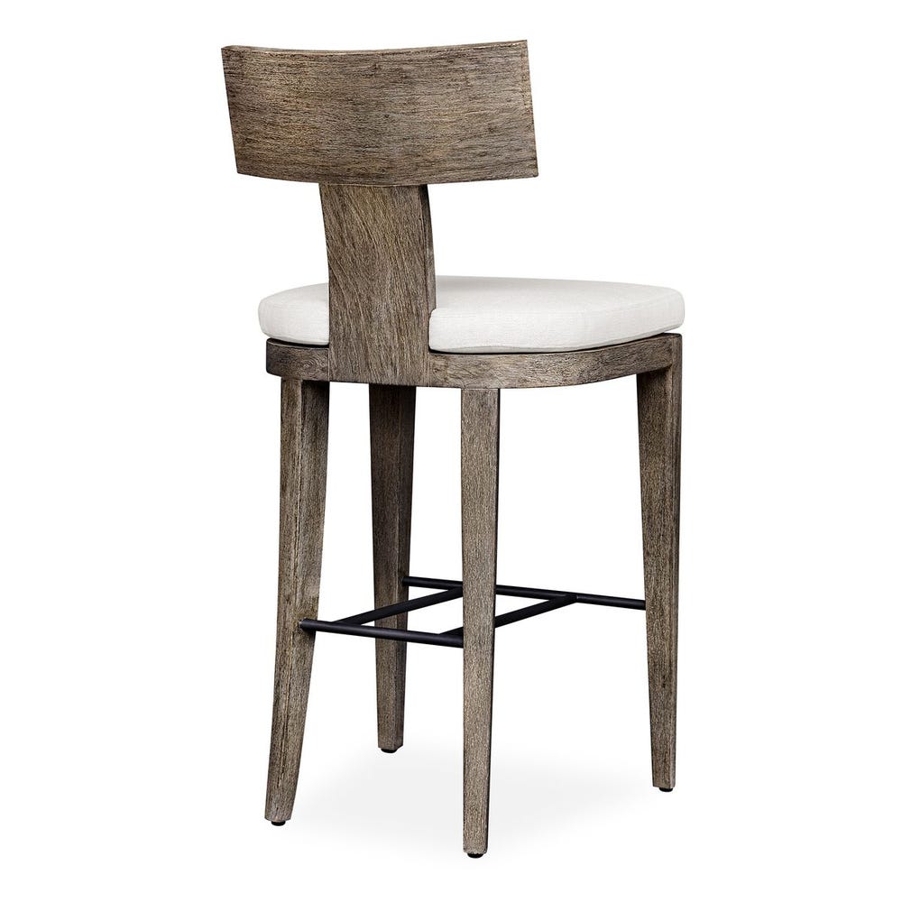 Sammantha White & Grey Outdoor Bar Stool