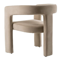 Ferah Modern Beige Fabric Dining Chair
