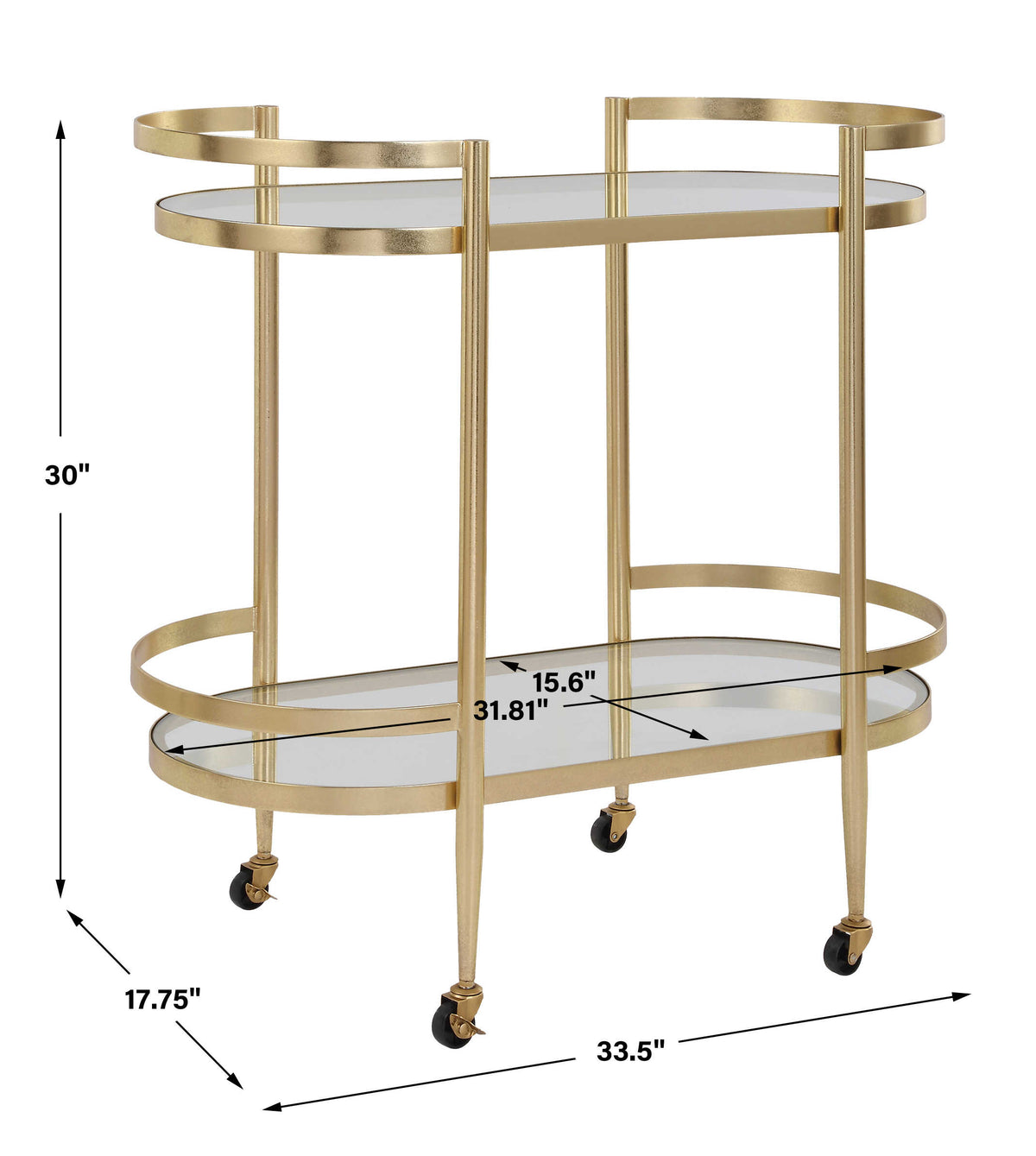 Soliel Gold Bar Cart