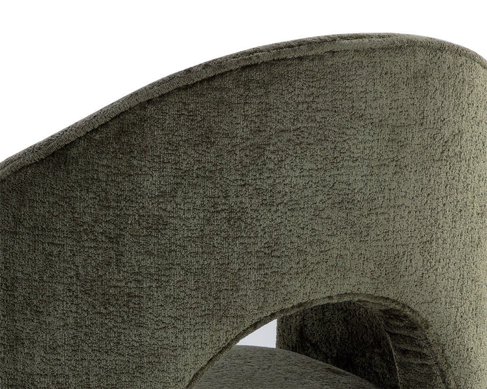 Anaya Rich Olive Upholstered Dining Armchair
