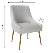 Prado Light Grey Pleated Velvet With Gold Frame Chair - Luxury Living Collection