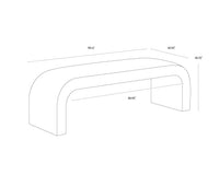 Nahara Taupe Plush Upholstered Arch Bench