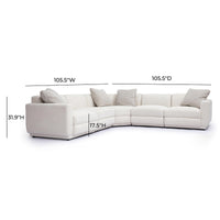 Arabella 105.5" Cream Chenille Modular L-Sectional