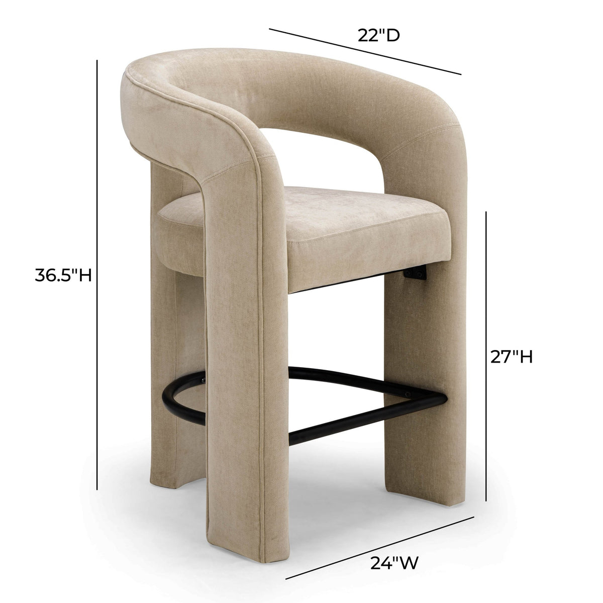 Malone Taupe Performance Chenille Counter Stool