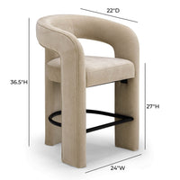 Malone Taupe Performance Chenille Counter Stool