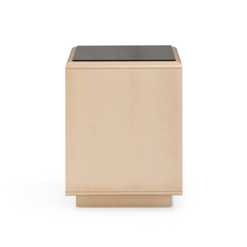 Francesca Art Deco Taupe Nightstand