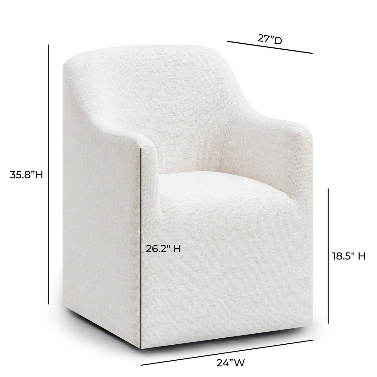 Hope Tall Off-White Textured Performance Fabric Dining Chair