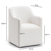 Hope Tall Off-White Textured Performance Fabric Dining Chair