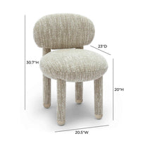 Manu Beige Nubby Performance Fabric Dining/Accent Chair