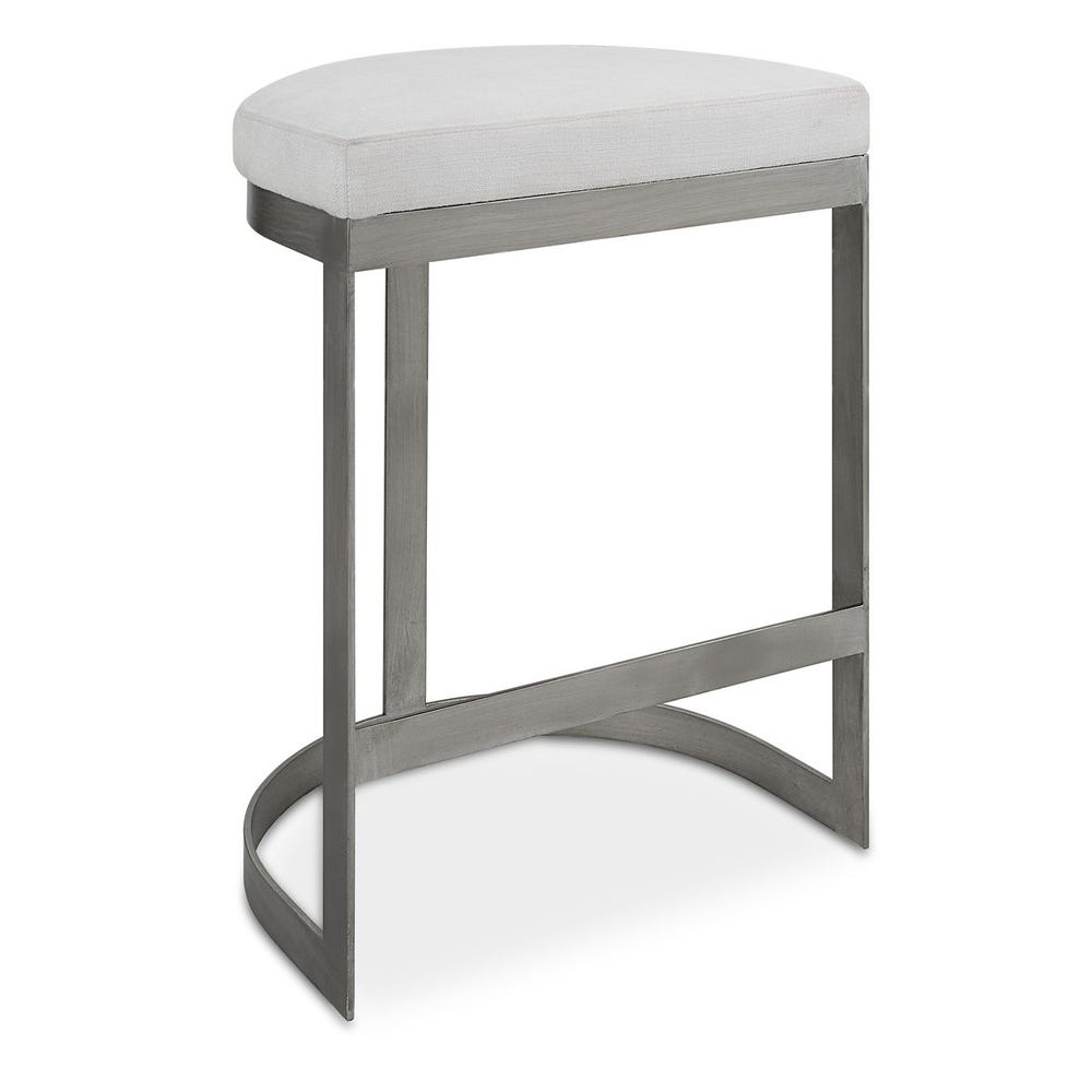 Crystal Counter Stool With Brushed Silver Frame