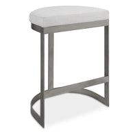 Crystal Counter Stool With Brushed Silver Frame