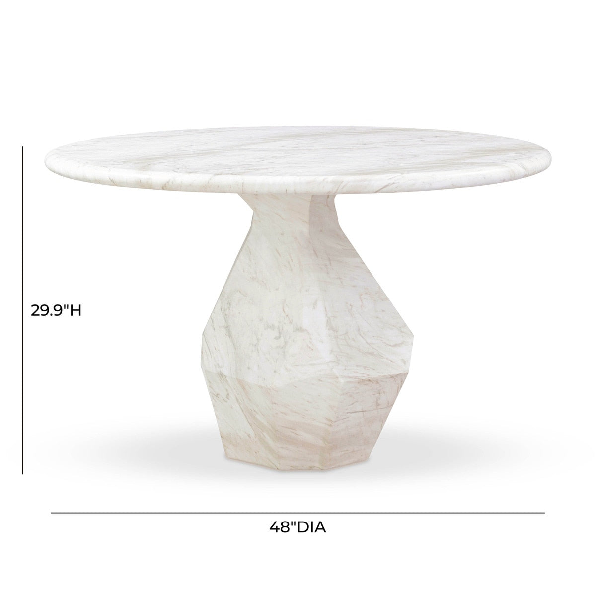 Esme 48" Faux Marble Indoor / Outdoor Round Dining Table