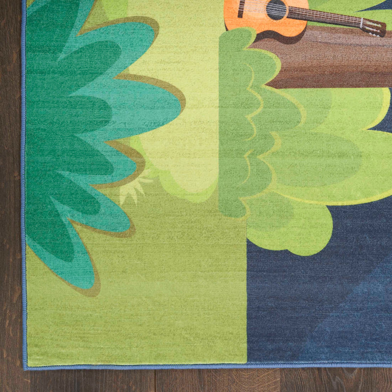 Camping Navy Multicolour Area Rug