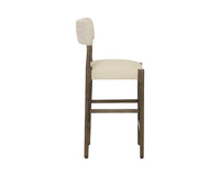 Guardi Oatmeal Fabric & Faux Leather Counter Stool
