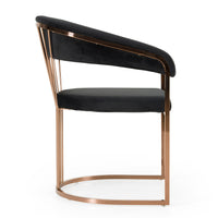 Adelpha Black Velvet and Rosegold Dining Chair