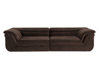 Bello 115" Mink Plush Channel Tufted Sofa