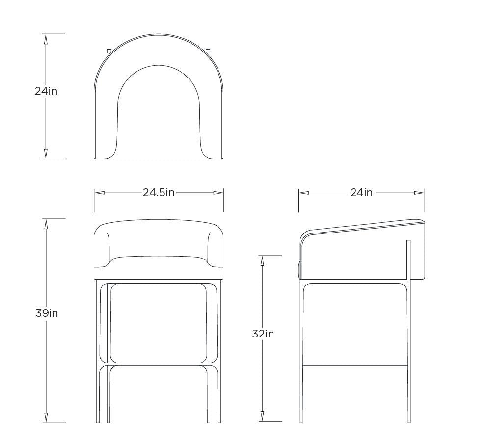Osbourne Performance Oxford White & Hammered Iron Bar Stool (Set of 2)