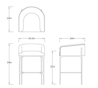 Osbourne Performance Oxford White & Hammered Iron Bar Stool (Set of 2)