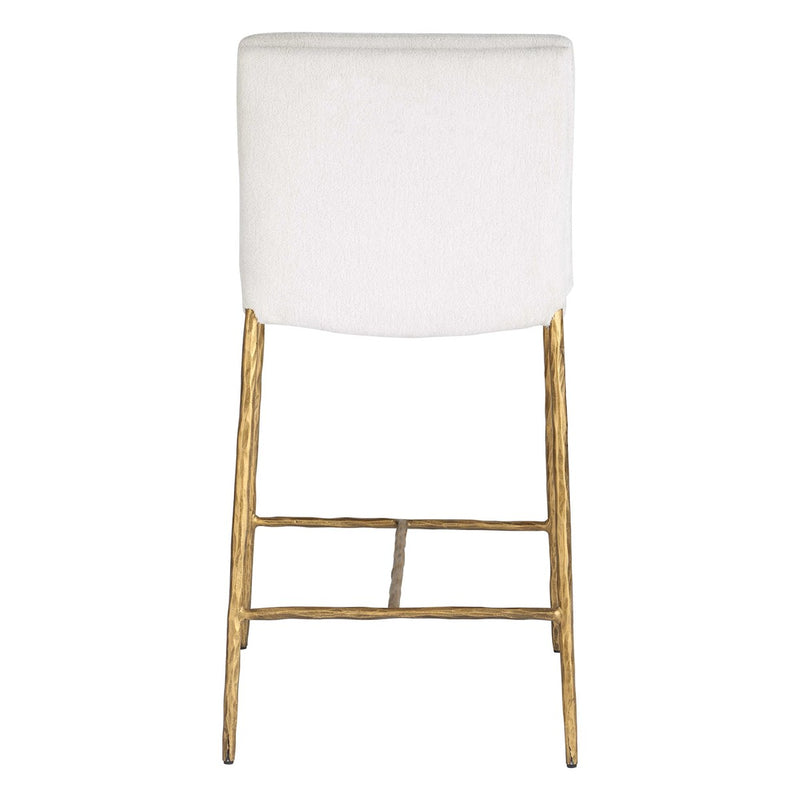 Chase White Boucle & Gold Counter Stool