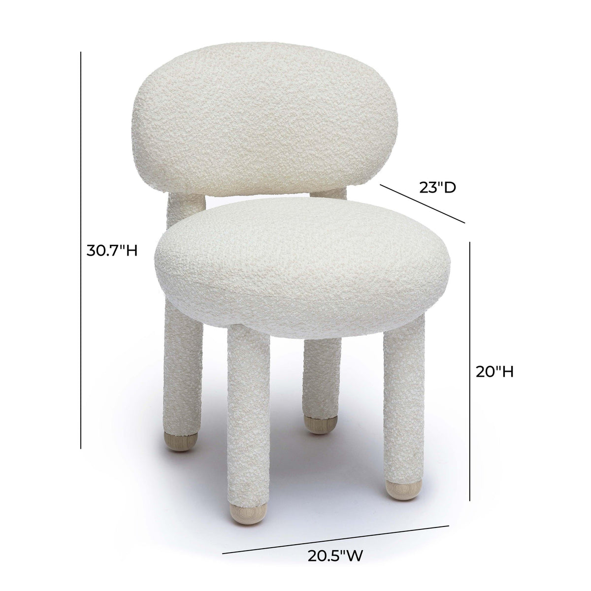Manu Cream Performance Boucle Dining/Accent Chair