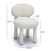 Manu Cream Performance Boucle Dining/Accent Chair