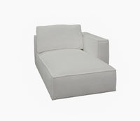 Luce Modern White Fabric Sectional Sofa W/ Right Facing Chaise