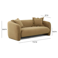 Lou 71.5” Cafe Au Lait Performance Velvet Loveseat
