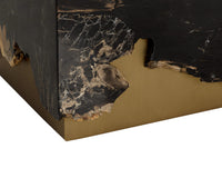 Truett 20" Black Polished Wood & Gold End Table