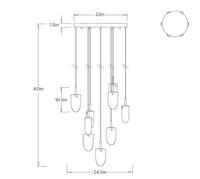 Javier 25" Smoke Crystal Multi-Port Chandelier