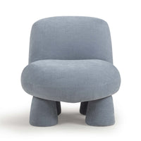 Aishen Blue Upcycled Chenille Accent Chair