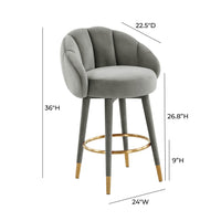 Morant Performance Grey Velvet Swivel Counter Stool - Luxury Living Collection