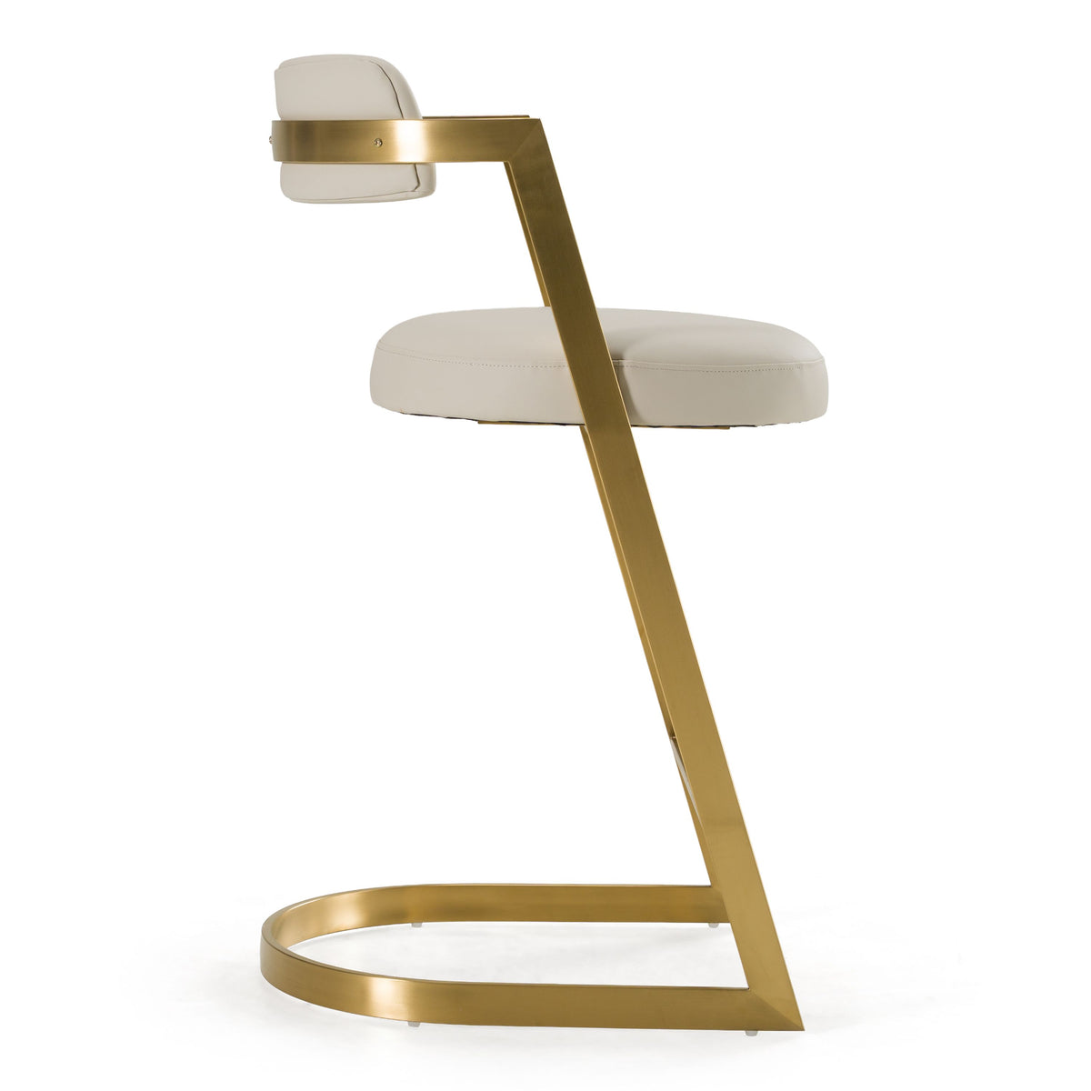 Diana Beige Leatherette & Gold Counter Stool