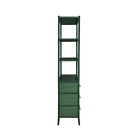 Fiona Green Grasscloth & Gold Etagere
