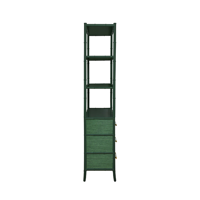 Fiona Green Grasscloth & Gold Etagere