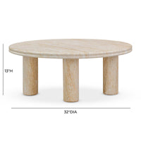 Amora Faux Travertine Nesting Coffeee Table Set (Indoor or Outdoor)