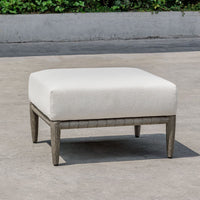 Clara White & Grey Outdoor Ottoman