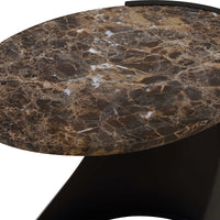 Hudson Chocolate Brown Marble End Table