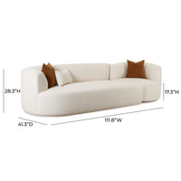 Pablo 111.8" Plush Cream Boucle 2-Piece Modular LAF Sofa