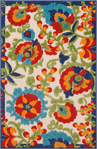 Annitra Indoor/Outdoor  Multicolor Summer Blosoms Area Rug - Elegance Collection