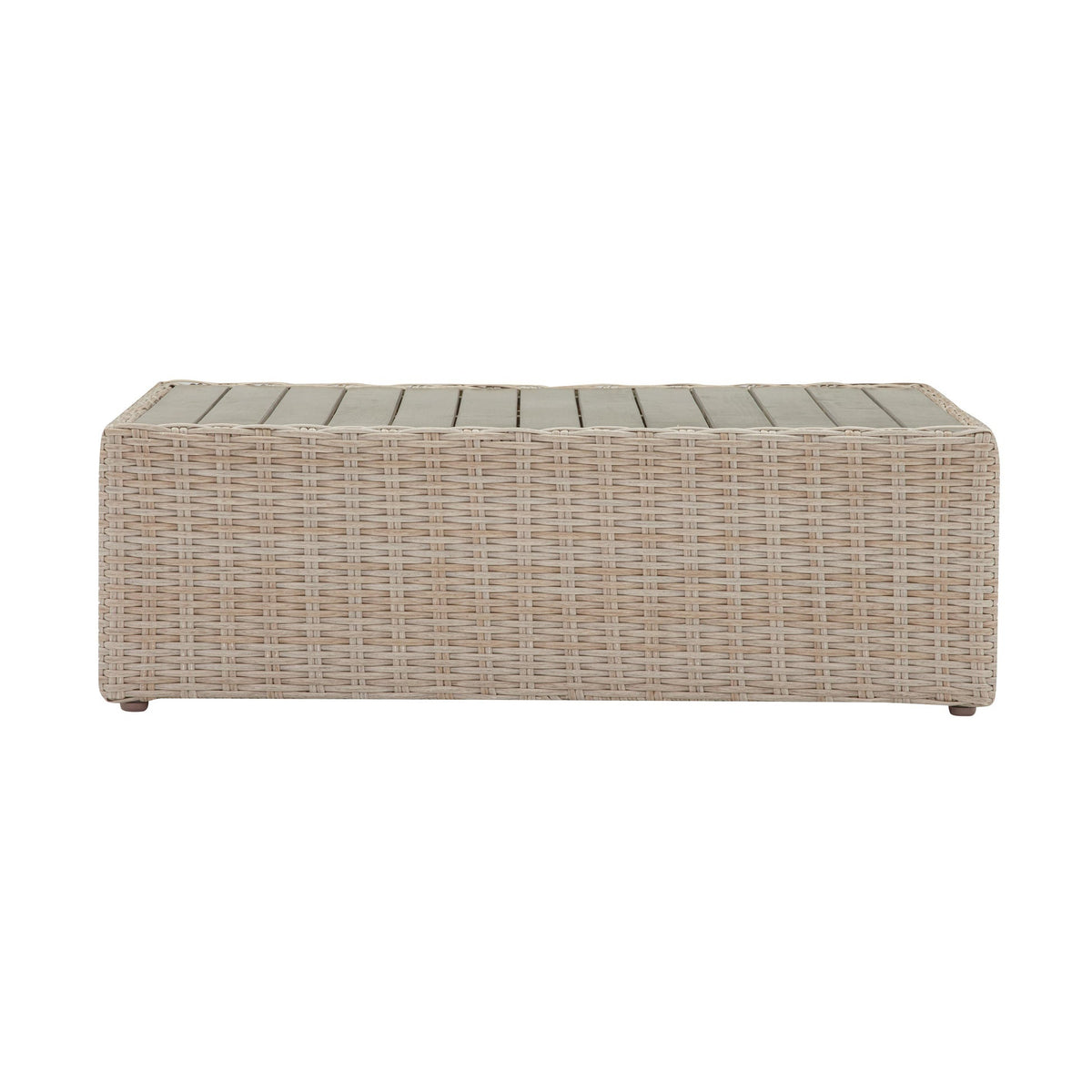Cali 39" Weather-Resistant Natural Wicker Outdoor Ottoman / Coffee Table