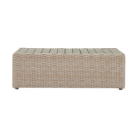 Cali 39" Weather-Resistant Natural Wicker Outdoor Ottoman / Coffee Table
