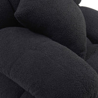 Vogue 118.2" Black Performance Vegan Shearling 4-piece Modular Sectional