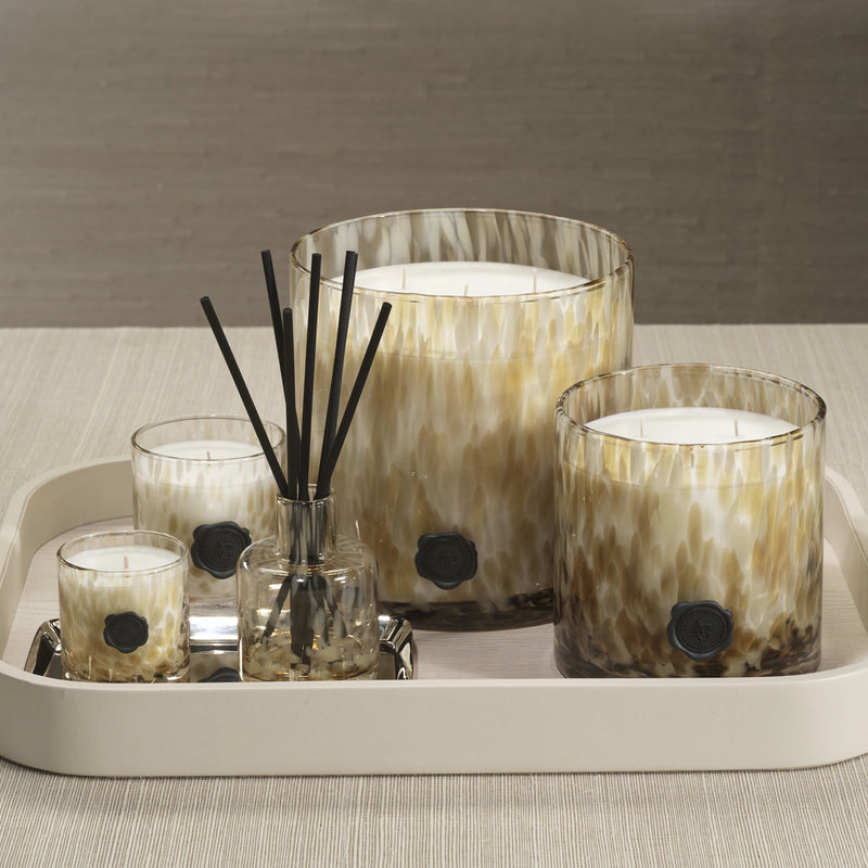 Opal Glass Five-Wick Candle Jar Light Mocha/Javanese Vetiver (Set of 2)