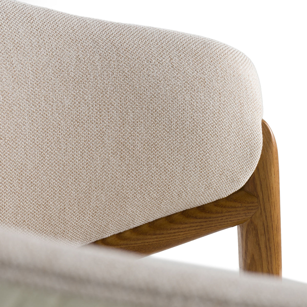 Claude Cream Fabric and Walnut Arm Dining Chair